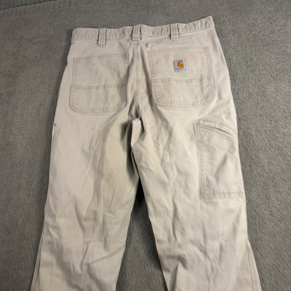 Carhartt Relaxed Fit Carpenter Pants Tan Canvas Workwear 32x32 Utility Trousers